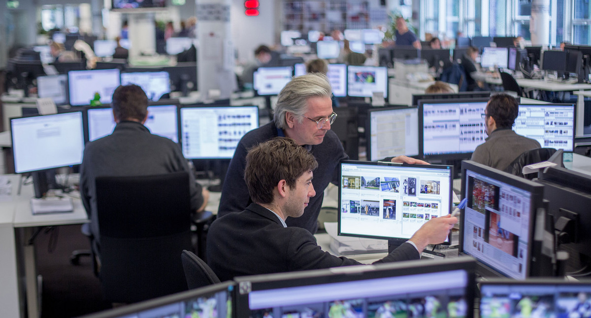 Der Newsroom der Nachrichtenagentur dpa in Berlin.